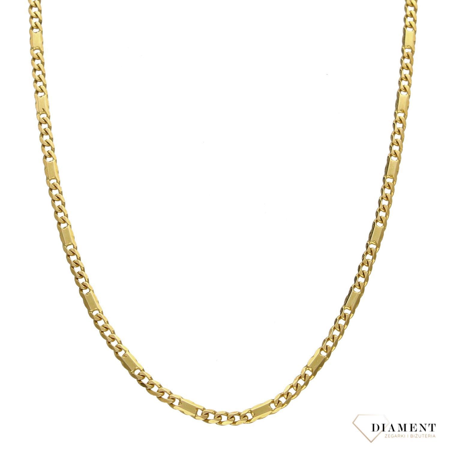 Złoty łańcuszek 585 pancerka z blaszką 2 mm ✅ Złoty łańcuszek wykonany z najwyższej jakości złota, próba 585 ✅ Łańcuszek o splocie pancerki z ozdobnymi gładkimi blaszkami ✅.jpg